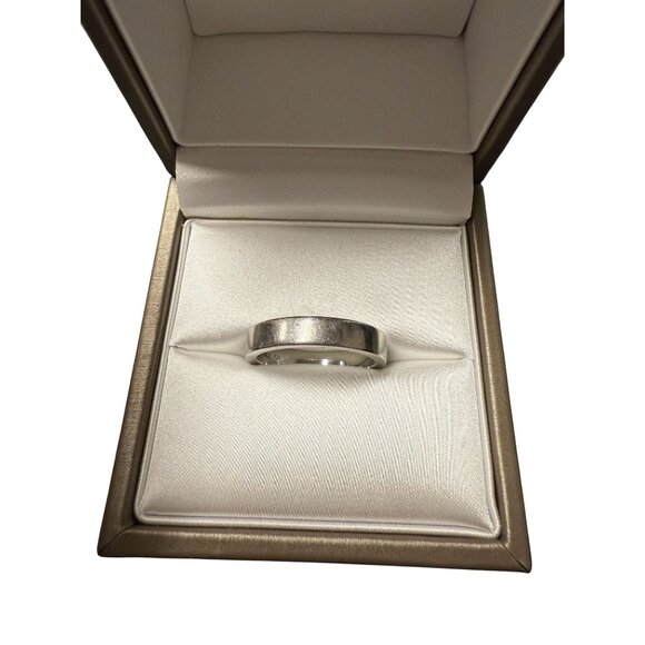 Bvlgari Platinum Wedding Band Ring Size 58 Engraved With Authentication Box & Pa - Picture 2 of 9